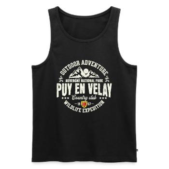 Le Puy en Velay outdoor Auvergne - Men's Premium Organic Tank Top - black - Front - AI Model Male 178 light (178cm)