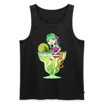 Cocktail Margarita Verte - Débardeur bio Premium Homme - noir - Devant - Michal (187cm)