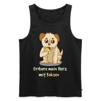 Conquer My Heart with Cookies Fantasy HUnde - Men's Premium Organic Tank Top - black - Front - Michal (187cm)