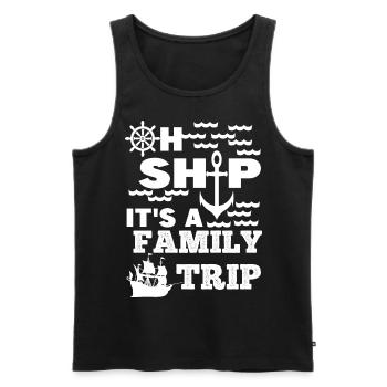 Family trip with ship - Männer Premium Bio Tank Top - Schwarz - Vorne - Michal (187cm)