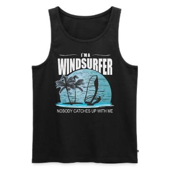 I'm a Windsurfer Windsurfing Windsurfing Kitesurfing - Men's Premium Organic Tank Top - black - Front - AI Model Male 178 light (178cm)