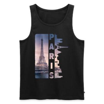 Paris France City Skyline Home Love - Men's Premium Organic Tank Top - black - Front - AI Model Male 178 light (178cm)