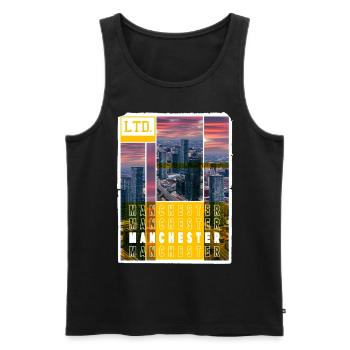 Manchester England UK City Skyline Home Love - Men's Premium Organic Tank Top - black - Front - Michal (187cm)