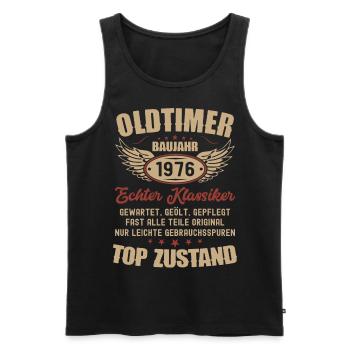 47. Geburtstag Mann Frau Geburtstagsgeschenk 1976 - Männer Premium Bio Tank Top - Schwarz - Vorne - Michal (187cm)