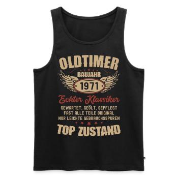 52. Geburtstag Mann Frau Geburtstagsgeschenk 1971 - Männer Premium Bio Tank Top - Schwarz - Vorne - Michal (187cm)