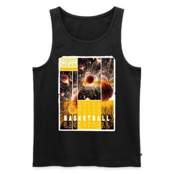 Basketball Basketballer Dunking Sport Vintage - Männer Premium Bio Tank Top - Schwarz - Vorne - Michal (187cm)
