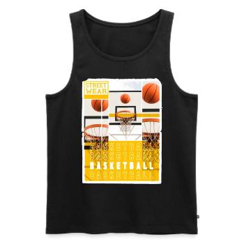 Basketball Basketballer Korb Dunking Sport Vintage - Männer Premium Bio Tank Top - Schwarz - Vorne - Michal (187cm)