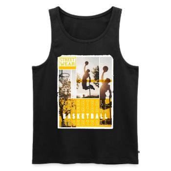 Basketball Basketballspieler Dunking Sport Spieler - Männer Premium Bio Tank Top - Schwarz - Vorne - Michal (187cm)