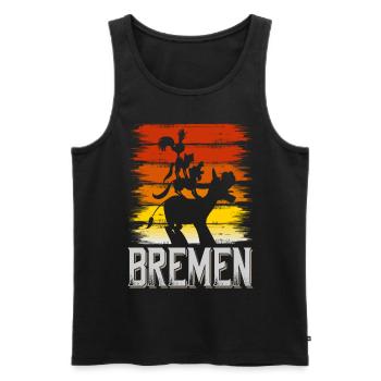 Brême Allemagne City Skyline Vintage Retro - Débardeur bio Premium Homme - noir - Devant - Michal (187cm)