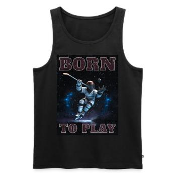 born to play hockey - Ice hockey gift idea - Men's Premium Organic Tank Top - black - Front - Michal (187cm)