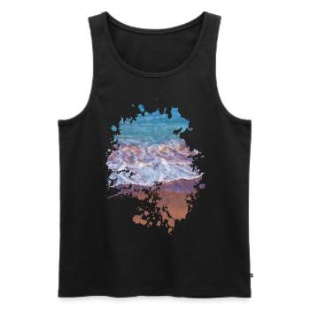 Wellen - Männer Premium Bio Tank Top - Schwarz - Vorne - AI Model Male 178 light (178cm)