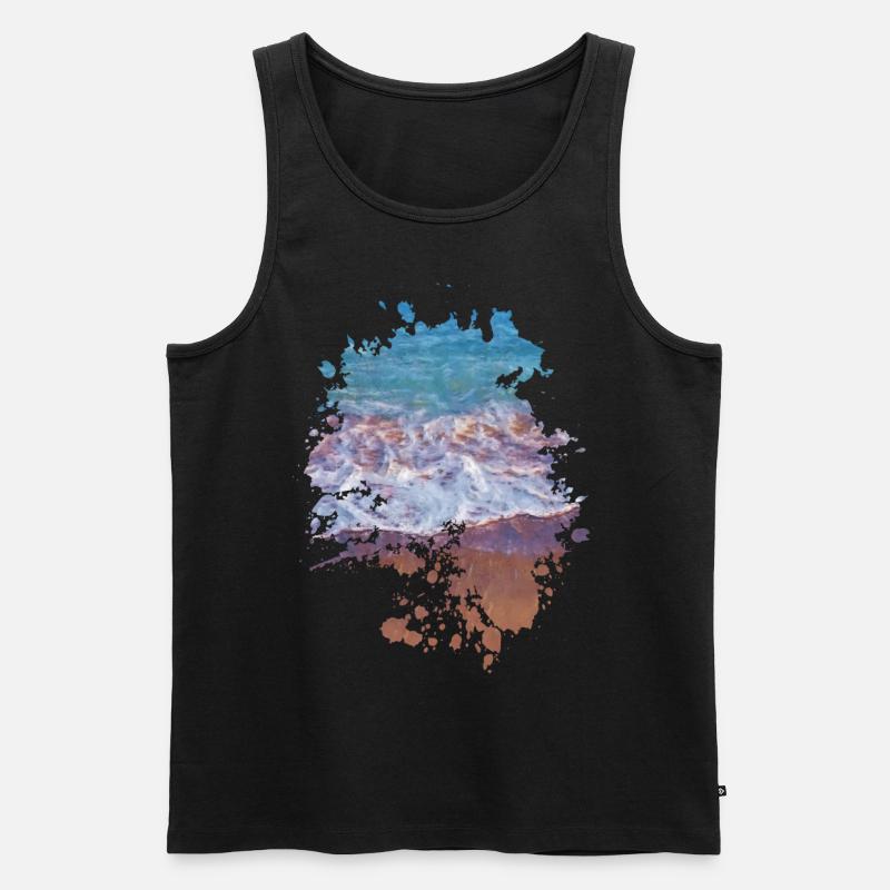 Wellen - Männer Premium Bio Tank Top - Schwarz
