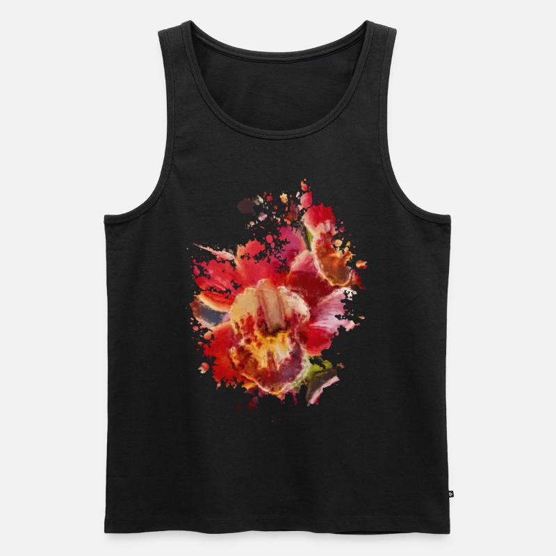 Blume - Männer Premium Bio Tank Top - Schwarz