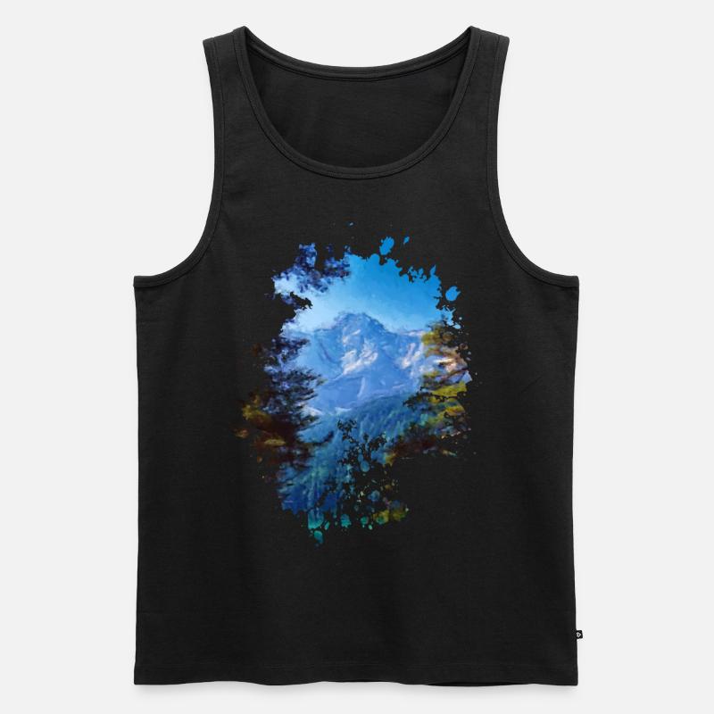 Berg - Männer Premium Bio Tank Top - Schwarz