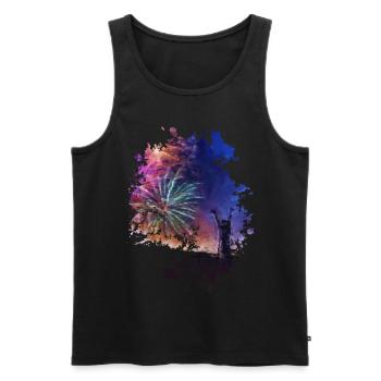 Feuerwerk - Männer Premium Bio Tank Top - Schwarz - Vorne - AI Model Male 178 light (178cm)