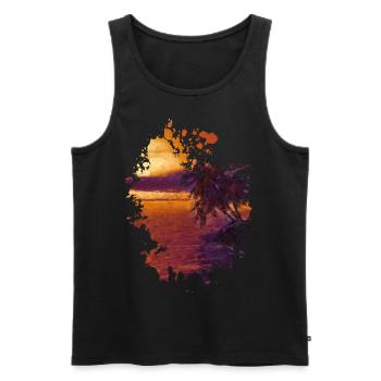 Sonnenuntergang - Männer Premium Bio Tank Top - Schwarz - Vorne - Michal (187cm)