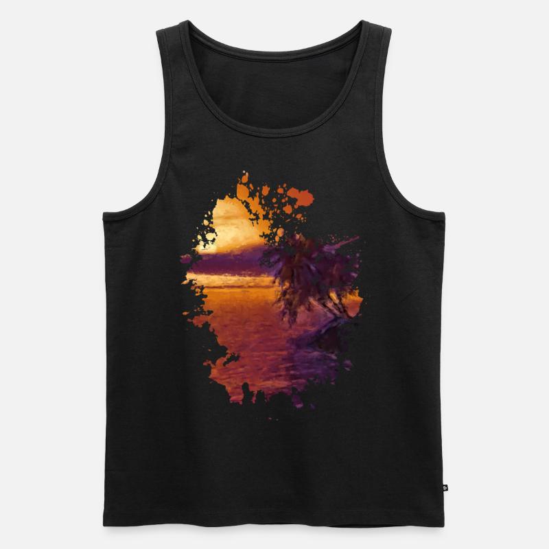 Sonnenuntergang - Männer Premium Bio Tank Top - Schwarz