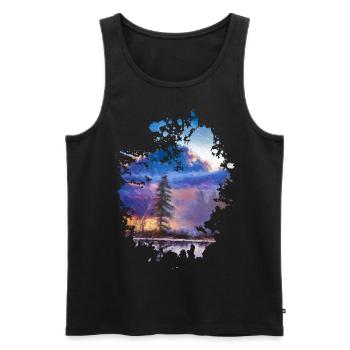 Baum - Männer Premium Bio Tank Top - Schwarz - Vorne - Michal (187cm)