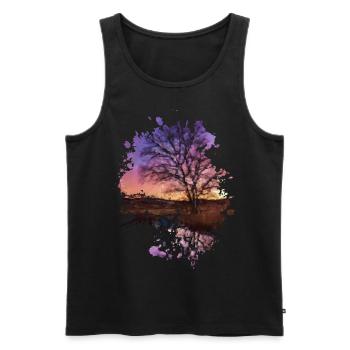 Sonnenuntergang - Männer Premium Bio Tank Top - Schwarz - Vorne - Michal (187cm)
