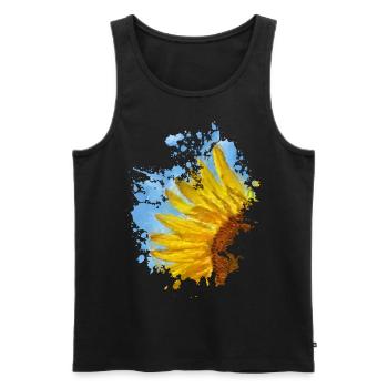 Sonnenblume - Männer Premium Bio Tank Top - Schwarz - Vorne - Michal (187cm)