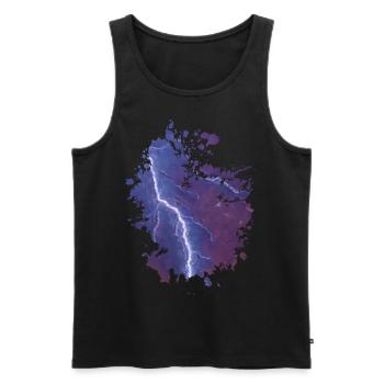 Blitz - Männer Premium Bio Tank Top - Schwarz - Vorne - AI Model Male 178 light (178cm)