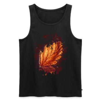 Blatt - Männer Premium Bio Tank Top - Schwarz - Vorne - Michal (187cm)