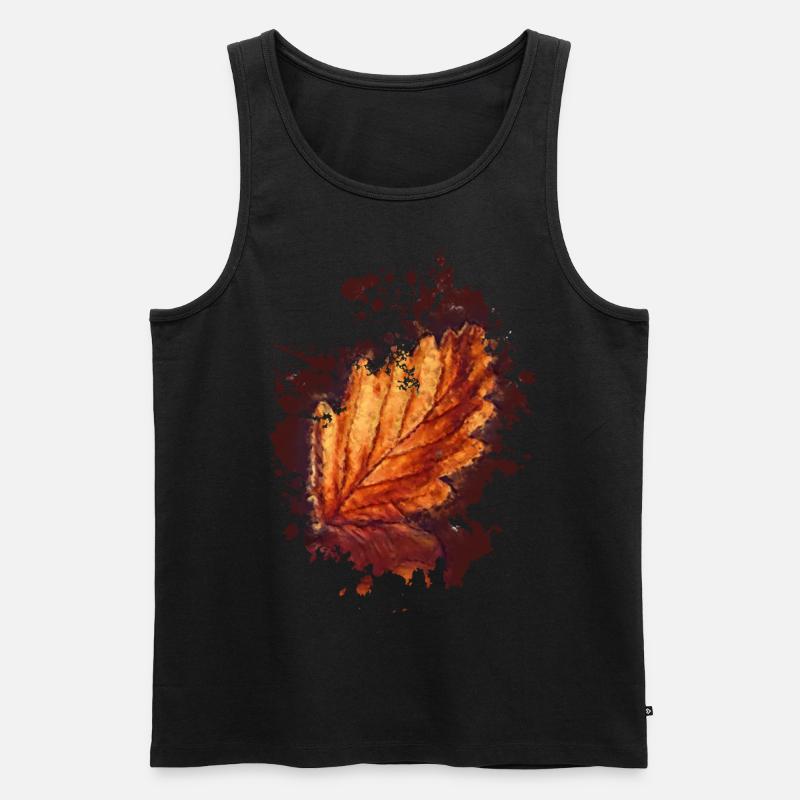 Blatt - Männer Premium Bio Tank Top - Schwarz