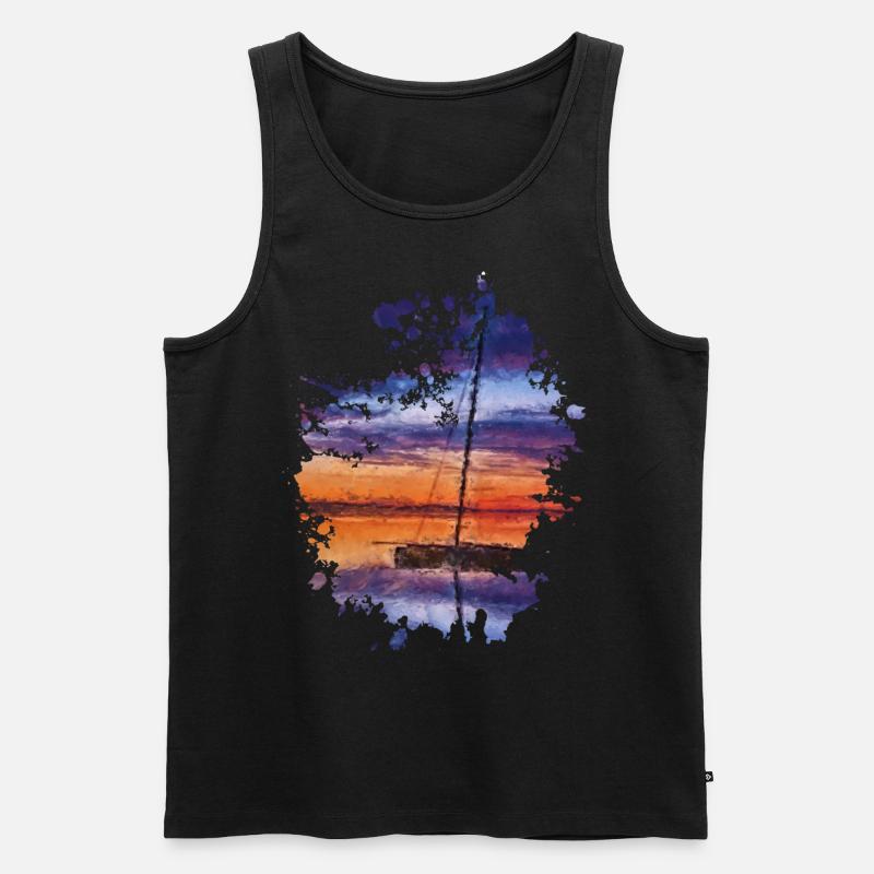 Boot - Männer Premium Bio Tank Top - Schwarz