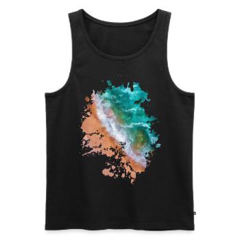 Strand - Männer Premium Bio Tank Top - Schwarz - Vorne - Michal (187cm)