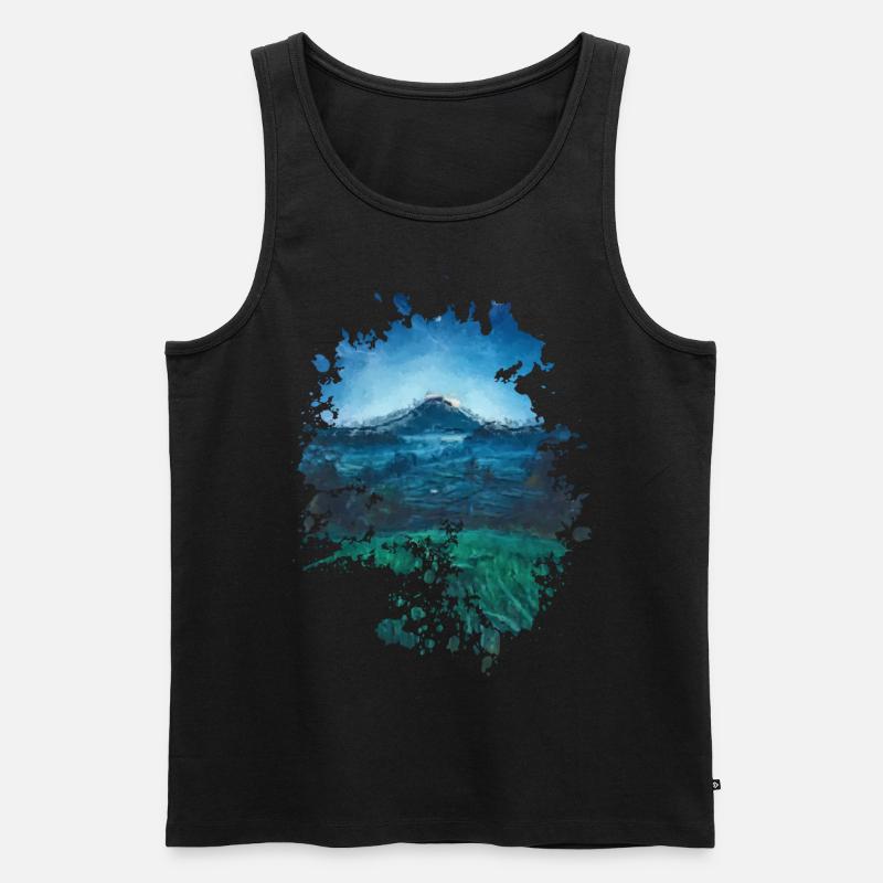 Berg - Männer Premium Bio Tank Top - Schwarz