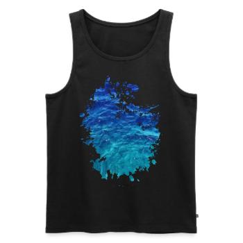 Wasser - Männer Premium Bio Tank Top - Schwarz - Vorne - Michal (187cm)
