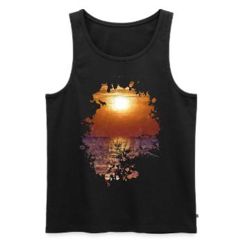 Sonnenuntergang - Männer Premium Bio Tank Top - Schwarz - Vorne - Michal (187cm)