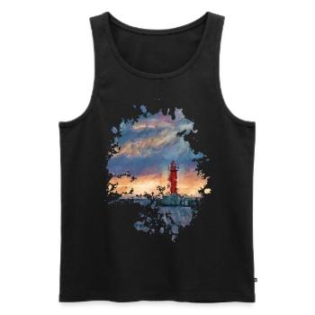 Leuchtturm - Männer Premium Bio Tank Top - Schwarz - Vorne - Michal (187cm)