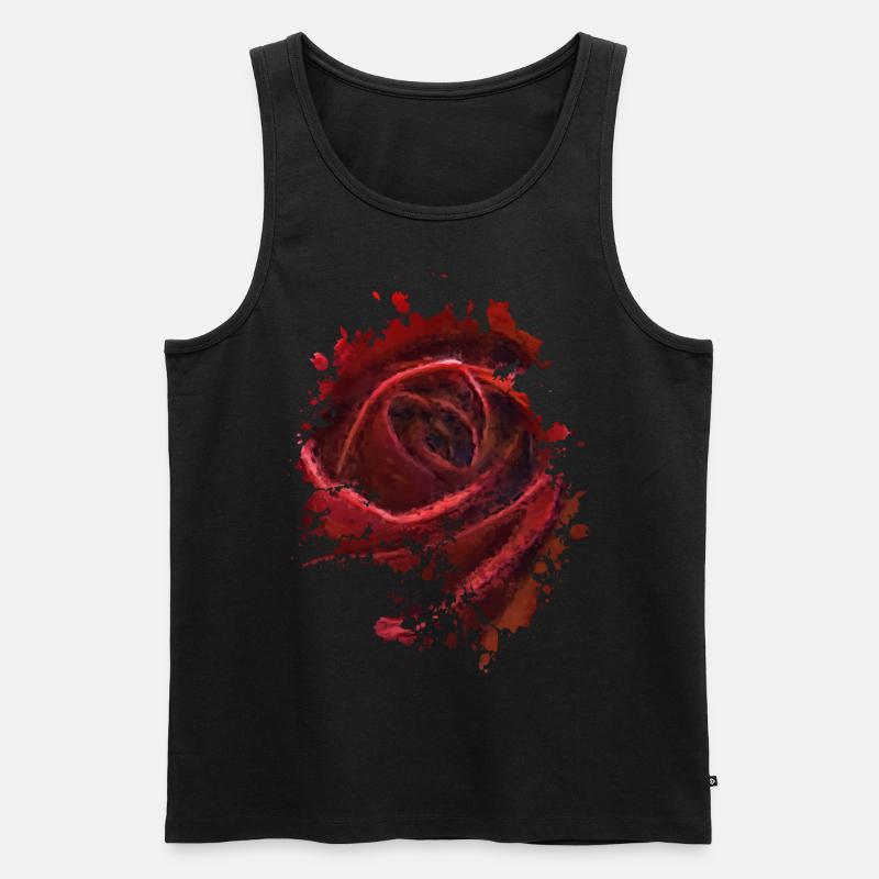 Rose - Männer Premium Bio Tank Top - Schwarz