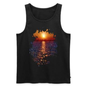 Sonnenuntergang - Männer Premium Bio Tank Top - Schwarz - Vorne - Michal (187cm)