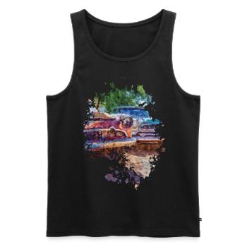 Oldtimer - Männer Premium Bio Tank Top - Schwarz - Vorne - AI Model Male 178 light (178cm)