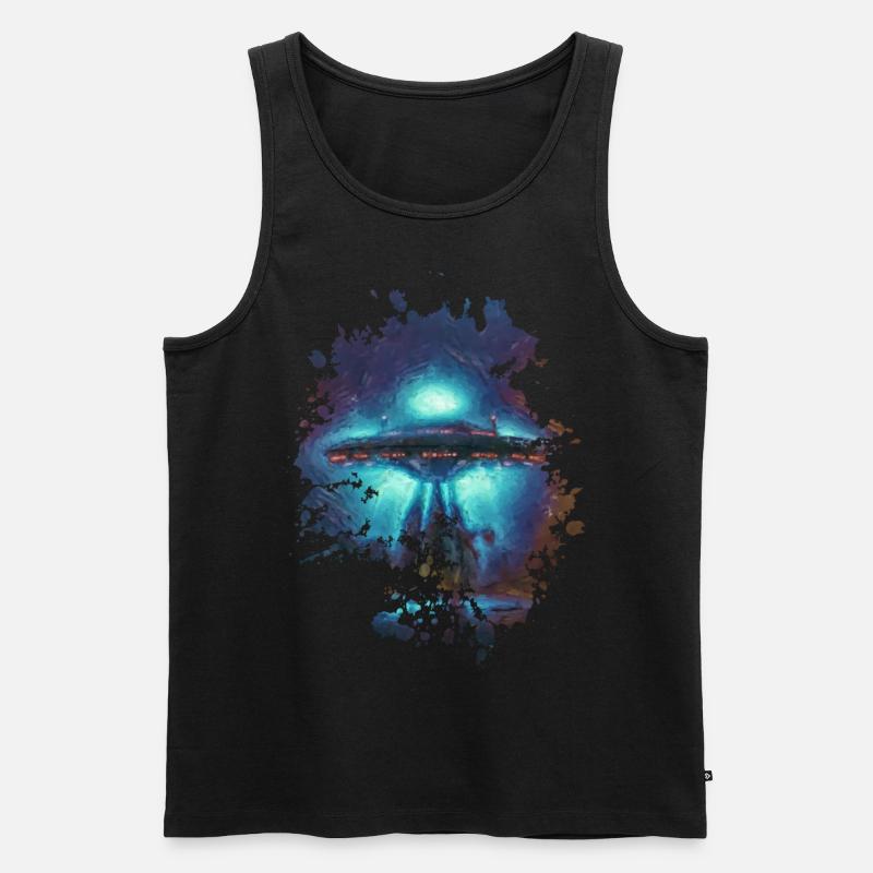 Spaceship - Männer Premium Bio Tank Top - Schwarz