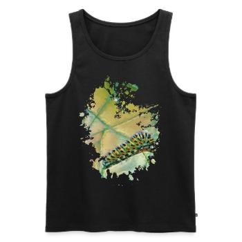 Raupe - Männer Premium Bio Tank Top - Schwarz - Vorne - Michal (187cm)