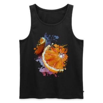 Orange - Männer Premium Bio Tank Top - Schwarz - Vorne - AI Model Male 178 light (178cm)