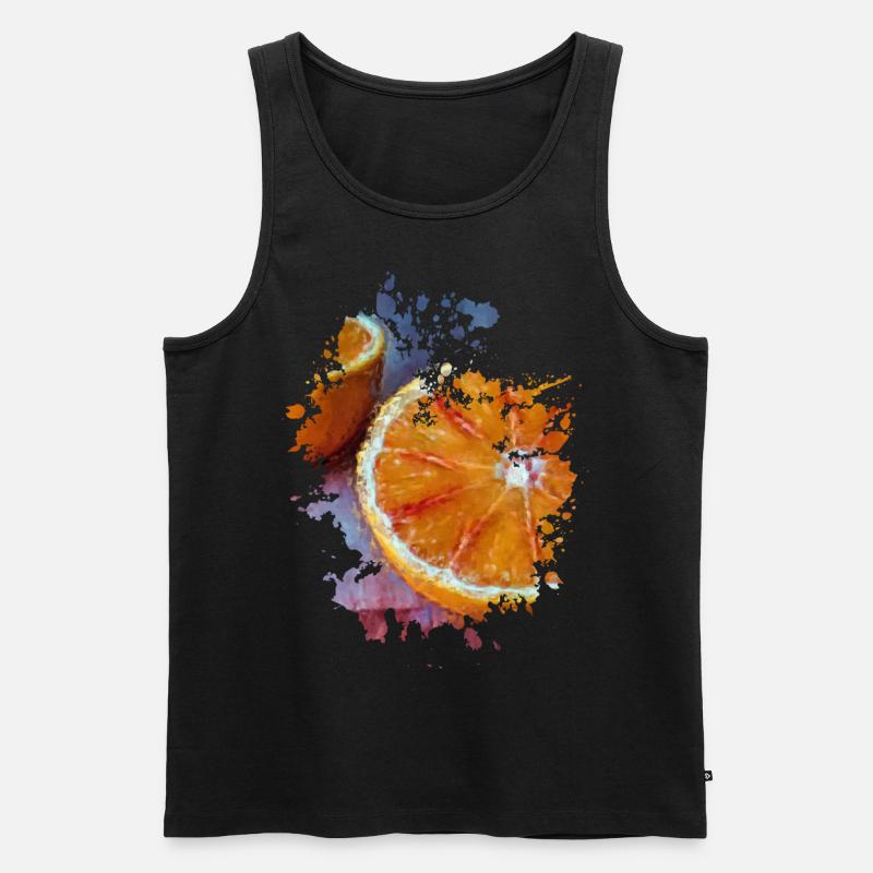 Orange - Männer Premium Bio Tank Top - Schwarz