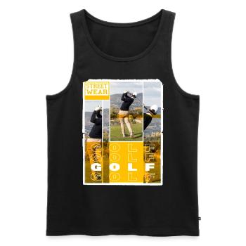 Golf Golf Golfer Sport Hobby Club Vintage - Men's Premium Organic Tank Top - black - Front - AI Model Male 178 light (178cm)