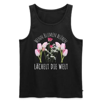 Blumen Garten Gärtner Blumenstrauß BLUMENLIEBE - Männer Premium Bio Tank Top - Schwarz - Vorne - AI Model Male 178 light (178cm)