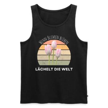 Blumen Garten Gärtner Blumenstrauß BLUMENLIEBE - Männer Premium Bio Tank Top - Schwarz - Vorne - AI Model Male 178 light (178cm)