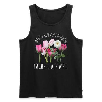 Blumen Garten Gärtner Blumenstrauß BLUMENLIEBE - Männer Premium Bio Tank Top - Schwarz - Vorne - AI Model Male 178 light (178cm)