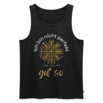 Erfolg MINDSET Motivation Inspiration Leidenschaft - Männer Premium Bio Tank Top - Schwarz - Vorne - Michal (187cm)