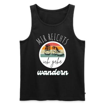 WANDERN Berge Bergsteigen WANDERWEG - Männer Premium Bio Tank Top - Schwarz - Vorne - AI Model Male 178 light (178cm)