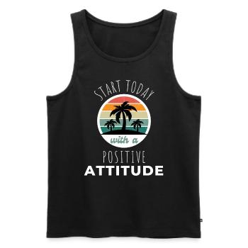 POSITIVE EINSTELLUNG MINDSET Motivation - Männer Premium Bio Tank Top - Schwarz - Vorne - AI Model Male 178 light (178cm)