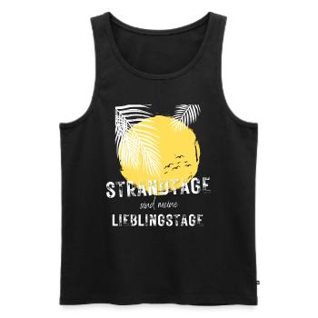 SOMMER ich bin dann soweit - HELLO SUMMER - Männer Premium Bio Tank Top - Schwarz - Vorne - Michal (187cm)