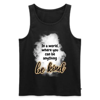 Soyez gentil ATTITUDE POSITIVE ÉTAT D’ Motivation - Débardeur bio Premium Homme - noir - Devant - Michal (187cm)