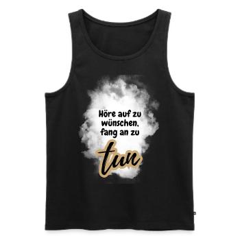 POSITIVE EINSTELLUNG MINDSET Motivation - Männer Premium Bio Tank Top - Schwarz - Vorne - AI Model Male 178 light (178cm)